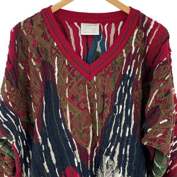 Coogi Australia 100% Mercerised Cotton Relaxed Fit Colorful Sweater Medium - Picture 2 of 10